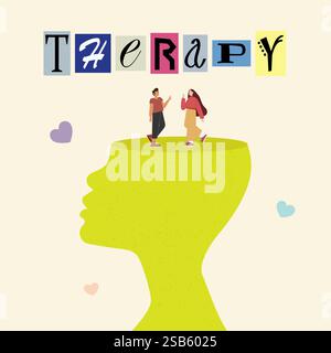 Illustration des Konzepts der Psychologie, Stock Vektor