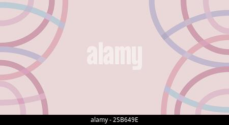 Ein rosa und blauer abstrakter Hintergrund mit sich überlappenden Kreisen in unterschiedlichen Farbtönen. Die Kreise erzeugen ein Gefühl von Bewegung und Tiefe Stock Vektor