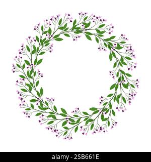 Flower Frames Ein Set niedlicher Retro-Blumen ohne Kranzform, perfekt für Hochzeitseinladungen und Geburtstagskarten Stock Vektor