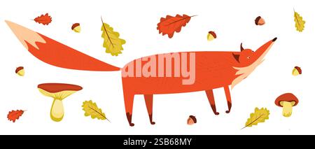 Einzigartiges Fuchs-Logo-Design, Zeichentrickvektorzeichnung Stock Vektor