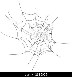 Handgezeichnetes Spinnennetz-Symbolset isoliert auf weiß. Schwarze halloween-Spinnweben-Vektor-Illustration. Vektorabbildung Stock Vektor