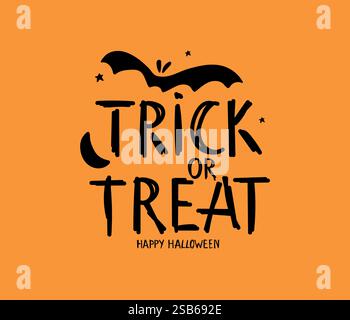 Trick or Treat. Typografie „Trick or Treat“. Vektortext tricken oder behandeln. Handschrift. Kreative Kalligraphie und Schriftzüge. Schriftart „Trick or Treatment“. Vektor Stock Vektor