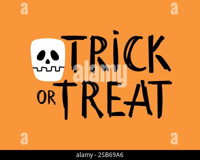 Trick or Treat Lettering Vektor isoliert. Vektorabbildung Stock Vektor
