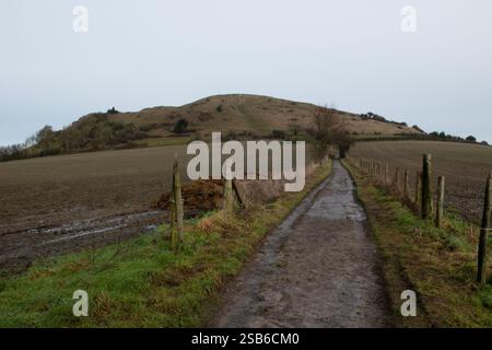 Cley Hill, Warminster, Wiltshire, eng;Land Stockfoto