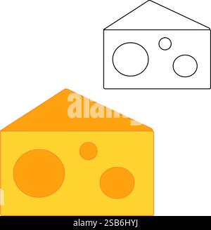 Käsesymbol, Vektorillustration. Flacher, grafischer Stil. Vektor Käse Symbol Illustration isoliert auf weißem Hintergrund, Käse Symbol Eps10. chee Stock Vektor