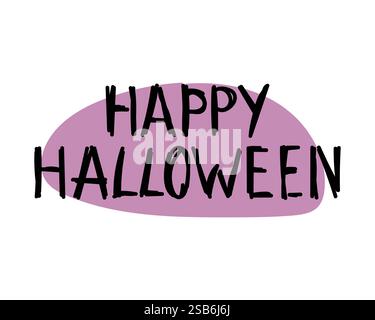Happy halloween, handgezeichnete Vektorbeschriftung, minimaler Stil. Vektorabbildung Stock Vektor
