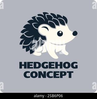 Igel Tierdesign Icon Maskottchen Illustration Stock Vektor