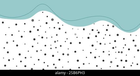 Dieses Bild zeigt einen Hintergrund in Blau- und Weißtönen, der mit kleinen schwarzen Punkten verziert ist. Der Kontrast zwischen den Farben Stock Vektor