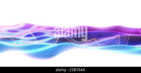 Kreative abstrakte 3D-Darstellung. Flüssige Wellen. Spektrumsfluss für Branding, Banner und Grafikdesign. Musik, Energie, Bewegungskonzept Stockfoto