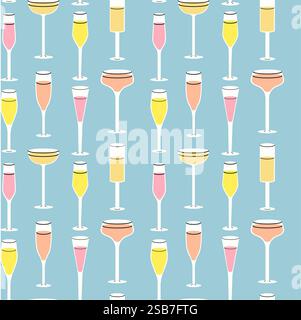 Buntes Cocktailglas-Muster Ein nahtloses Muster Stock Vektor