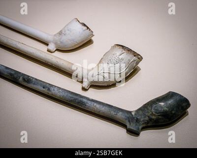 Pipes, 18. Jahrhundert, Arkeologi Museoa, Aqueologico Museum, Bilbao, Bizkaia, Pais Vasco, Spanien. Stockfoto