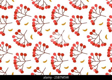 Minimalistischer Stil mit nahtlosem Muster in Red Beries. Stock Vektor