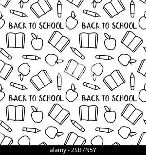 Nahtloses Doodle-Back-to-School-Muster Stock Vektor