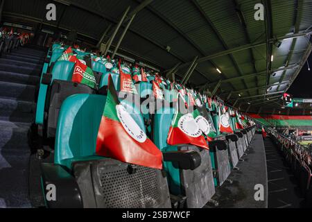 Nijmegen, Niederlande. Februar 2025. NIJMEGEN, 01-02-2025, Goffert Stadium, Fußball, niederländische eredivisie, Saison 2024/2025, Innenansicht Goffert Stadium vor dem Spiel NEC - PSV. Beschreibung: Pro Shots/Alamy Live News Stockfoto