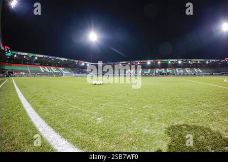 Nijmegen, Niederlande. Februar 2025. NIJMEGEN, 01-02-2025, Goffert Stadium, Fußball, niederländische eredivisie, Saison 2024/2025, Innenansicht Goffert Stadium vor dem Spiel NEC - PSV. Beschreibung: Pro Shots/Alamy Live News Stockfoto