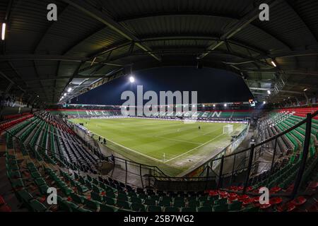 Nijmegen, Niederlande. Februar 2025. NIJMEGEN, 01-02-2025, Goffert Stadium, Fußball, niederländische eredivisie, Saison 2024/2025, Innenansicht Goffert Stadium vor dem Spiel NEC - PSV. Beschreibung: Pro Shots/Alamy Live News Stockfoto