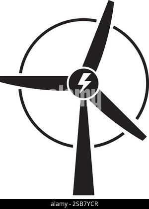 Windenergie und Windkraftanlagen-Symbol-Konzept Stock Vektor