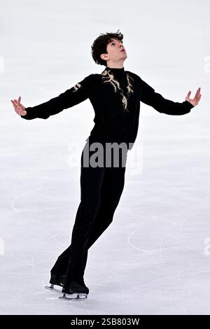 Tallinn, Estland. Februar 2025. Adam HAGARA (SVK), während des Freilauf-Skatings der Männer, bei der ISU Europameisterschaft 2025, in der Tondiraba Ice Hall, am 1. Februar 2025 in Tallinn, Estland. Quelle: Raniero Corbelletti/AFLO/Alamy Live News Stockfoto