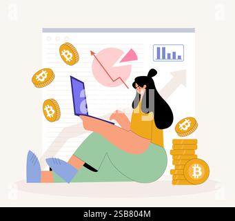 Finanzwachstum. Geschäftsdarstellung. Vektorillustration des Geschäftskonzepts. Konzept des Finanzwachstums Stock Vektor