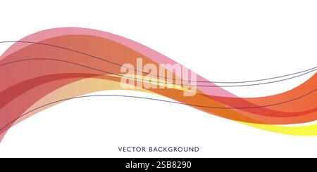 Weißer Hintergrund mit roter, gelber und orangefarbener Welle Stock Vektor