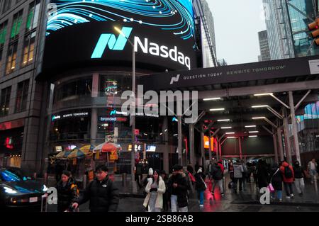 New York, Usa. Januar 31, 2025. Der Veranstaltungsraum Nasdaq MarketSite Times Square befindet sich am Times Square, Manhattan, New York City. Quelle: SOPA Images Limited/Alamy Live News Stockfoto