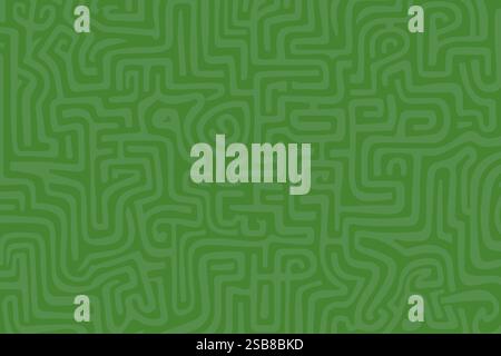 Grüner Hintergrund Mit Labyrinth-Muster Stock Vektor