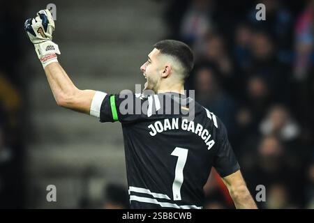 Barcelona, Espagne. Februar 2025. Joan GARCIA von Espanyol Barcelona während des spanischen Meisterschaftsspiels La Liga zwischen RCD Espanyol und Real Madrid CF am 1. Februar 2025 im RCDE-Stadion in Barcelona, Spanien - Foto Matthieu Mirville (Segio Ros)/DPPI Credit: DPPI Media/Alamy Live News Stockfoto