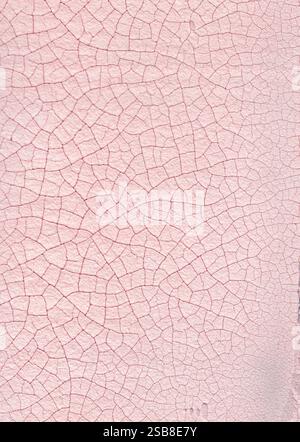 Abgetragener, pinkfarbener Gips und Craquelure-Textur. Dickes, unpastöses Knistern für Hintergründe und alle Designs. Nicht nahtlos. Handgefertigte Textur. Stockfoto