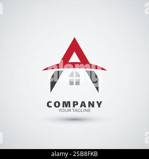 Letter A House Logo Design Vorlage Stock Vektor