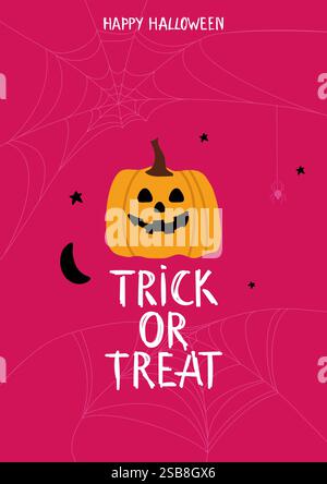 Happy Halloween poster, greeting card, party invitation. Vector illustration. Stock Vektor