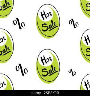 Farbenfrohes Verkaufsmuster mit Prozentzeichen und lebhaften Preisen, elegant dargestellt Stock Vektor