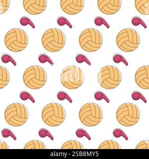 Set aus Sportbälle mit nahtlosem Muster Stock Vektor