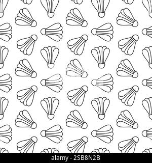 Badminton nahtlose Shuttlecock Vektor Muster Tennis Ball Fliese Hintergrund Schal isolierte Tapete Illustration Grafik Stock Vektor