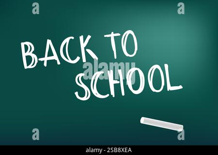 Zurück zur Schule mit Kreide, Tafel. Stock Vektor