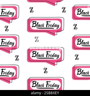 Schwarze Freitagsbanner auf weißem Hintergrund mit Rabatten und Werbeaktionen Stock Vektor