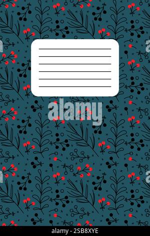 Das Design der Notizbuchhülle mit Blumenmuster zeigt komplizierte Pflanzenmuster Stock Vektor