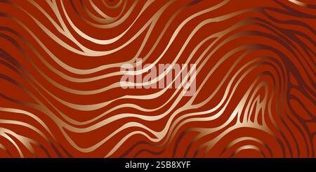 Dunkelorangefarbener Vektorhintergrund mit gebogenen Linien. Bunte Illustration im abstrakten Stil mit gebogenen Linien Stock Vektor