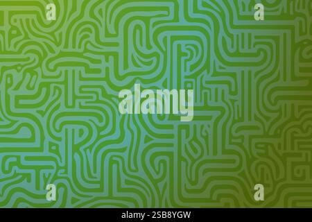 Grüner Hintergrund Mit Labyrinth-Muster Stock Vektor