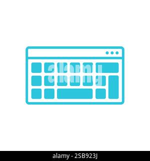 Tastatursymbol. Isoliert auf weißem Hintergrund. Blaue Symbolgruppe Stock Vektor