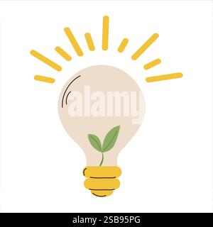 Kreatives Glühbirnenkonzept, das Innovation und Nachhaltigkeit im Design symbolisiert Stock Vektor