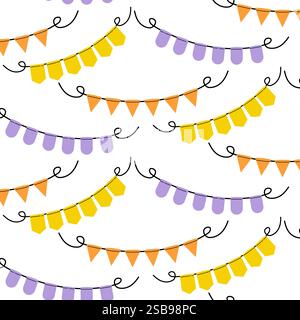 Farbenfrohe dekorative Fahnen schaffen eine festliche Atmosphäre für Feiern und Veranstaltungen Stock Vektor