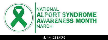 National Alport Syndrome Awareness Month. März. Vektorabbildung. Designelement für Banner, Poster oder Karte. Stock Vektor