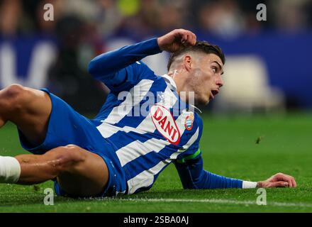Barcelona, Spanien. Februar 2025. Barcelona, Spanien, 1. Februar 2025: Roberto Fernandez von RCD Espanyol während des Fußballspiels La Liga EA Sports zwischen RCD Espanyol und Real Madrid im RCDE-Stadion in Barcelona, Spanien (Judit Cartiel/SPP) Credit: SPP Sport Press Photo. /Alamy Live News Stockfoto