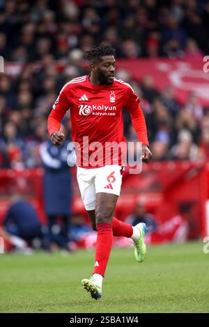 Nottingham, Großbritannien. Februar 2025. Ibrahim Sangare (NF) im Nottingham Forest gegen Brighton & Hove Albion, EPL Match, at the City Ground, Nottingham, Notts. Quelle: Paul Marriott/Alamy Live News Stockfoto