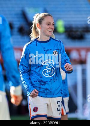 Birmingham, Großbritannien. Februar 2025. Birmingham, England, 2. Februar 2025: Keira Walsh (30 Chelsea) wärmt sich während des Barclays Womens Super League-Spiels zwischen Aston Villa und Chelsea im Villa Park in Birmingham auf (Natalie Mincher/SPP). /Alamy Live News Stockfoto