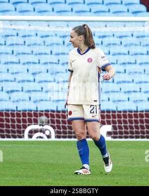 Birmingham, Großbritannien. Februar 2025. #21, Niamh Charles aus Chelsea während des Women's Super League Spiels zwischen Aston Villa Women und Chelsea Women im Villa Park, Birmingham, England am 2. Februar 2025. Foto von Stuart Leggett. Nur redaktionelle Verwendung, Lizenz für kommerzielle Nutzung erforderlich. Keine Verwendung bei Wetten, Spielen oder Publikationen eines einzelnen Clubs/einer Liga/eines Spielers. Quelle: UK Sports Pics Ltd/Alamy Live News Stockfoto