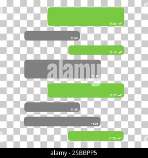 Kurzblase-Nachricht, Chat-Gespräch, Schnittstelle Dialog Vektor-Illustration. Stock Vektor