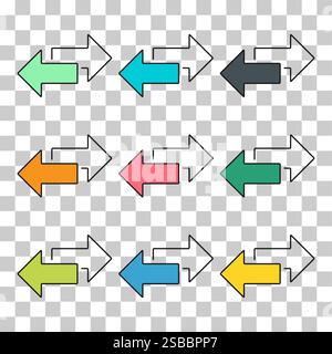 Satz von Austauschpfeil Transfersymbol, Swap Web Button Design, Move Symbol Vector Illustration . Stock Vektor