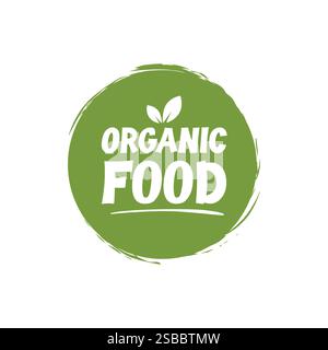 Etikettenvektor für Bio-Lebensmittel Stock Vektor