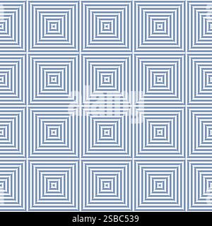 Nahtlose Vektormuster optische Illusion gestreifte Quadrate Schachfiguren op Art für Textiltapete. Vektorabbildung Stock Vektor